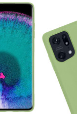 Nomfy Hoesje Geschikt voor OPPO Find X5 Pro Hoesje Siliconen Cover Case Met Screenprotector - Hoes Geschikt voor OPPO X5 Pro Hoes Back Case - Groen