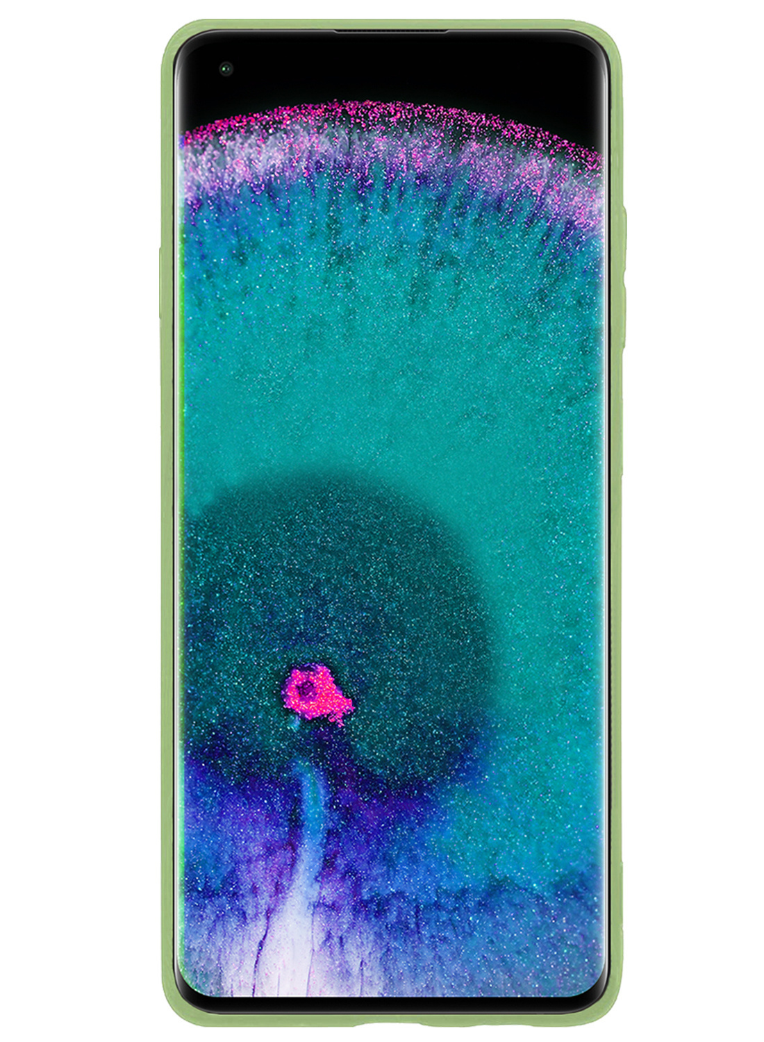 Nomfy Hoesje Geschikt voor OPPO Find X5 Pro Hoesje Siliconen Cover Case Met Screenprotector - Hoes Geschikt voor OPPO X5 Pro Hoes Back Case - Groen