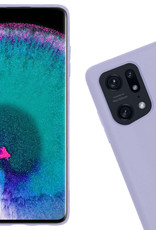 Nomfy Hoesje Geschikt voor OPPO Find X5 Pro Hoesje Siliconen Cover Case Met Screenprotector - Hoes Geschikt voor OPPO X5 Pro Hoes Back Case - Lila