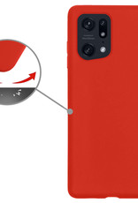 Nomfy OPPO Find X5 Pro Hoesje Siliconen Case Back Cover Met Screenprotector - OPPO Find X5 Pro Hoes Cover Silicone - Rood