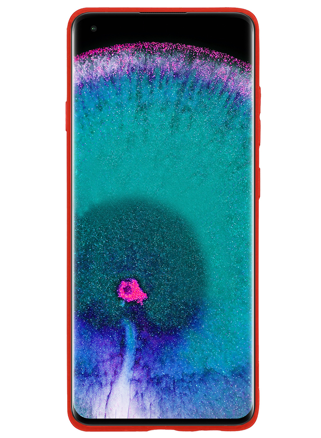 Nomfy Hoesje Geschikt voor OPPO Find X5 Pro Hoesje Siliconen Cover Case Met Screenprotector - Hoes Geschikt voor OPPO X5 Pro Hoes Back Case - Rood