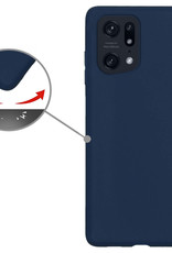 Nomfy Hoesje Geschikt voor OPPO Find X5 Pro Hoesje Siliconen Cover Case Met 2x Screenprotector - Hoes Geschikt voor OPPO X5 Pro Hoes Back Case - Donkerblauw