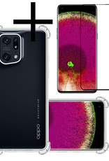 NoXx Hoes Geschikt voor OPPO Find X5 Pro Hoesje Siliconen Cover Shock Proof Back Case Shockproof Hoes Met Screenprotector - Transparant
