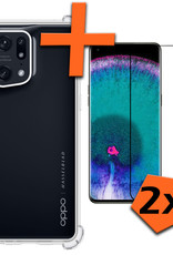 Nomfy Hoesje Geschikt voor OPPO Find X5 Pro Hoesje Shock Proof Cover Case Shockproof Met 2x Screenprotector - Hoes Geschikt voor OPPO X5 Pro Hoes Siliconen Back Case - Transparant