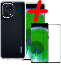 BASEY. BASEY. OPPO Find X5 Pro Hoesje Siliconen Met Screenprotector - Transparant