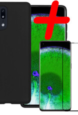 BASEY. Hoes Geschikt voor OPPO Find X5 Pro Hoesje Siliconen Back Cover Case Met Screenprotector - Hoesje Geschikt voor OPPO X5 Pro Hoes Cover Hoesje - Zwart