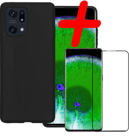 BASEY. BASEY. OPPO Find X5 Pro Hoesje Siliconen Met Screenprotector - Zwart