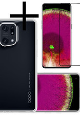 NoXx Hoes Geschikt voor OPPO Find X5 Pro Hoesje Cover Siliconen Back Case Hoes Met Screenprotector - Transparant