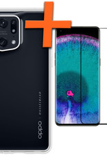 Nomfy Hoesje Geschikt voor OPPO Find X5 Pro Hoesje Siliconen Cover Case Met Screenprotector - Hoes Geschikt voor OPPO X5 Pro Hoes Back Case - Transparant