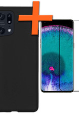 Nomfy Hoesje Geschikt voor OPPO Find X5 Pro Hoesje Siliconen Cover Case Met Screenprotector - Hoes Geschikt voor OPPO X5 Pro Hoes Back Case - Zwart