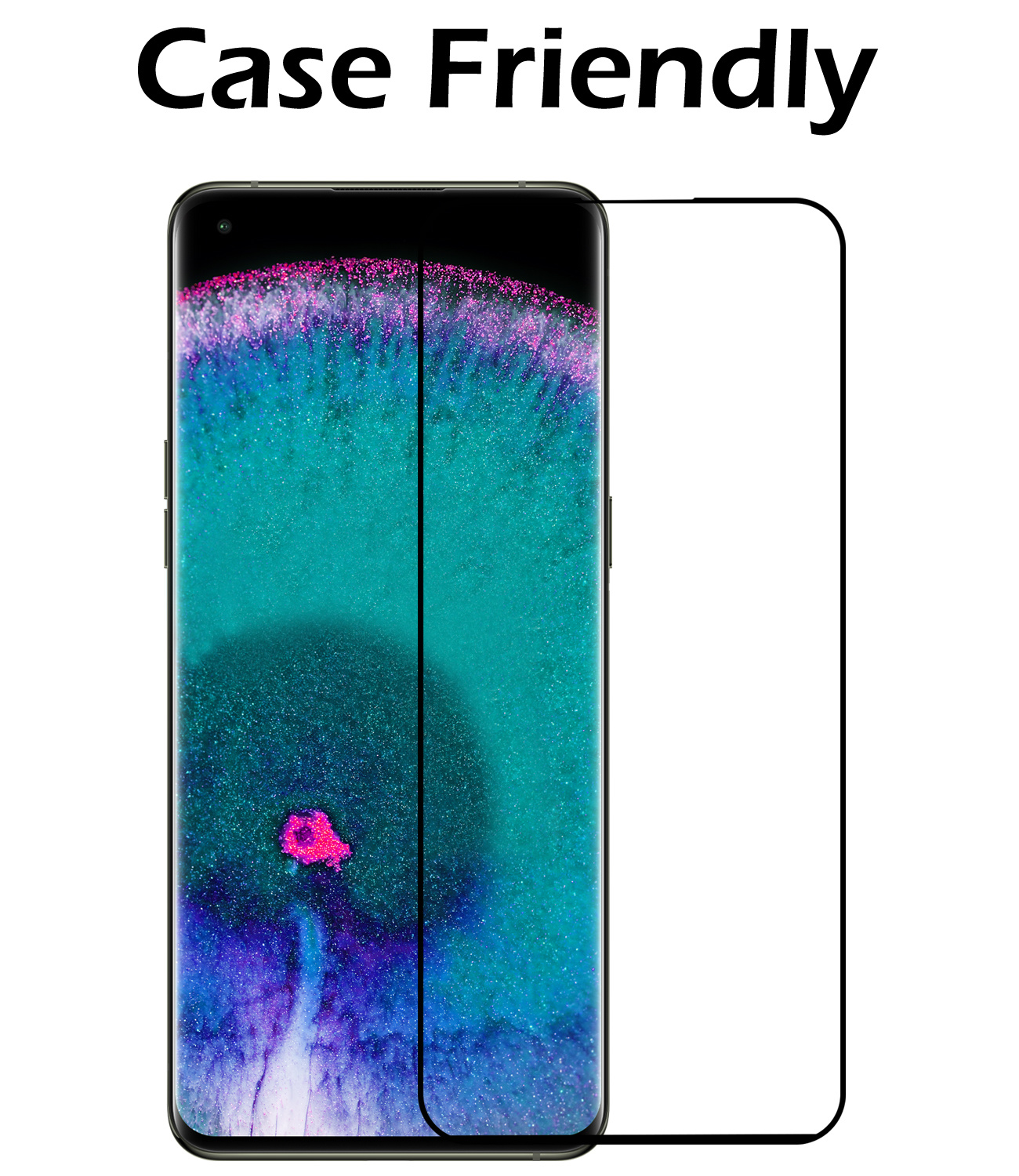 Nomfy Hoesje Geschikt voor OPPO Find X5 Pro Hoesje Siliconen Cover Case Met Screenprotector - Hoes Geschikt voor OPPO X5 Pro Hoes Back Case - Zwart