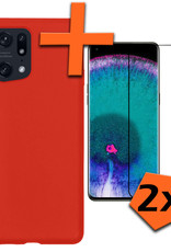 Nomfy Hoesje Geschikt voor OPPO Find X5 Pro Hoesje Siliconen Cover Case Met 2x Screenprotector - Hoes Geschikt voor OPPO X5 Pro Hoes Back Case - Transparant