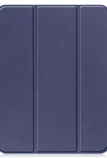 BASEY. Hoesje Geschikt voor iPad 2022 Hoes Case Tablet Hoesje Tri-fold Met Uitsparing Geschikt voor Apple Pencil - Hoes Geschikt voor iPad 10 Hoesje Hard Cover Bookcase Hoes - Donkerblauw