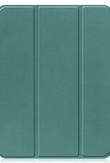 BASEY. Hoesje Geschikt voor iPad 2022 Hoes Case Tablet Hoesje Tri-fold Met Uitsparing Geschikt voor Apple Pencil - Hoes Geschikt voor iPad 10 Hoesje Hard Cover Bookcase Hoes - Donkergroen
