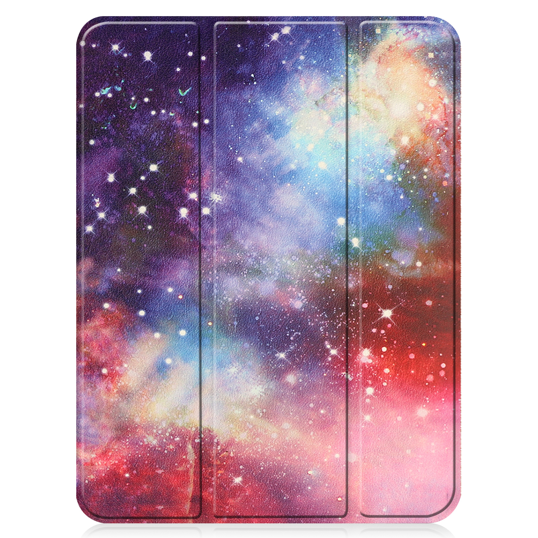 BASEY. Hoesje Geschikt voor iPad 2022 Hoes Case Tablet Hoesje Tri-fold Met Uitsparing Geschikt voor Apple Pencil - Hoes Geschikt voor iPad 10 Hoesje Hard Cover Bookcase Hoes - Galaxy