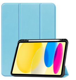 BASEY. iPad 10 2022 Hoesje Met Uitsparing Apple Pencil - Lichtblauw