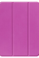 BASEY. Hoesje Geschikt voor iPad 2022 Hoes Case Tablet Hoesje Tri-fold Met Uitsparing Geschikt voor Apple Pencil - Hoes Geschikt voor iPad 10 Hoesje Hard Cover Bookcase Hoes - Paars