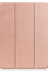 BASEY. Hoesje Geschikt voor iPad 2022 Hoes Case Tablet Hoesje Tri-fold Met Uitsparing Geschikt voor Apple Pencil - Hoes Geschikt voor iPad 10 Hoesje Hard Cover Bookcase Hoes - Rosé goud