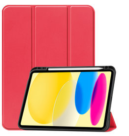 BASEY. iPad 10 2022 Hoesje Met Uitsparing Apple Pencil - Rood