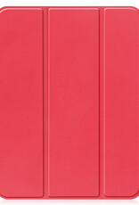 BASEY. Hoesje Geschikt voor iPad 2022 Hoes Case Tablet Hoesje Tri-fold Met Uitsparing Geschikt voor Apple Pencil - Hoes Geschikt voor iPad 10 Hoesje Hard Cover Bookcase Hoes - Rood