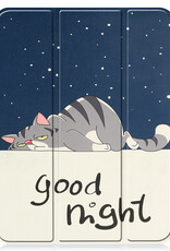 BASEY. Hoesje Geschikt voor iPad 2022 Hoes Case Tablet Hoesje Tri-fold Met Uitsparing Geschikt voor Apple Pencil - Hoes Geschikt voor iPad 10 Hoesje Hard Cover Bookcase Hoes - Kat