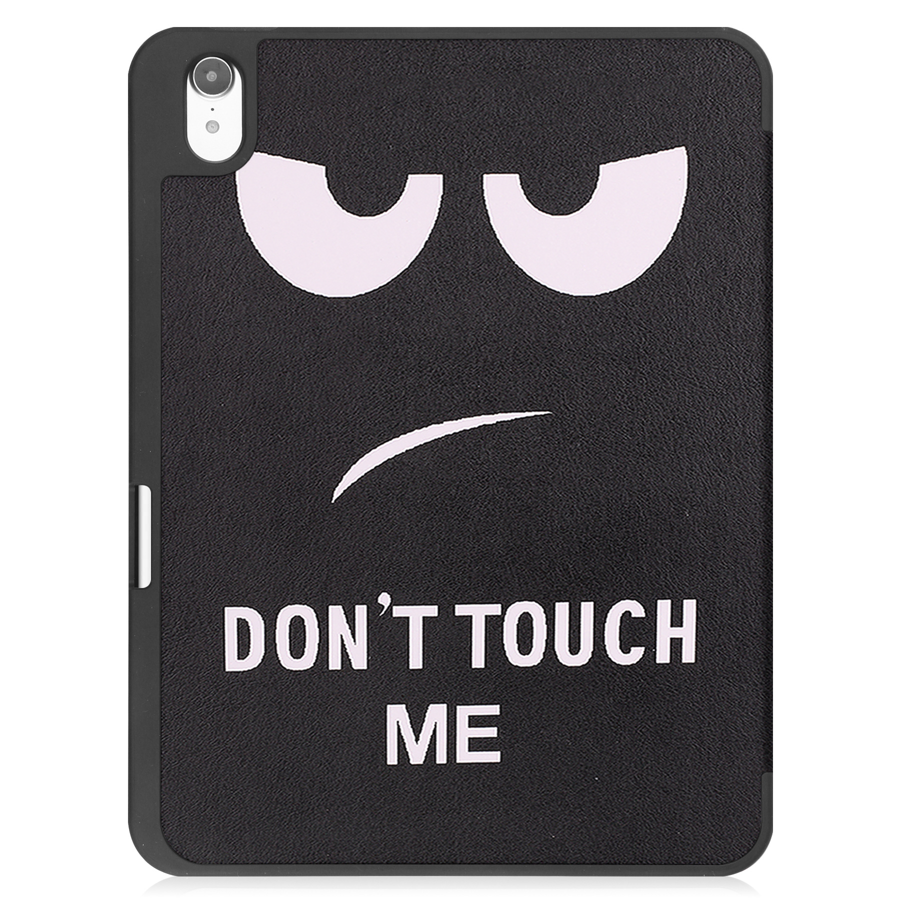 BASEY. Hoesje Geschikt voor iPad 2022 Hoes Case Tablet Hoesje Tri-fold Met Uitsparing Geschikt voor Apple Pencil - Hoes Geschikt voor iPad 10 Hoesje Hard Cover Bookcase Hoes - Don't Touch Me