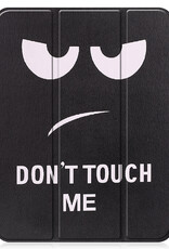 BASEY. Hoesje Geschikt voor iPad 2022 Hoes Case Tablet Hoesje Tri-fold Met Uitsparing Geschikt voor Apple Pencil - Hoes Geschikt voor iPad 10 Hoesje Hard Cover Bookcase Hoes - Don't Touch Me