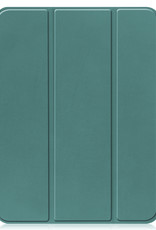 Nomfy Hoes Geschikt voor iPad 2022 Hoes Tri-fold Tablet Hoesje Case Met Uitsparing Geschikt voor Apple Pencil - Hoesje Geschikt voor iPad 10 Hoesje Hardcover Bookcase - Donkergroen