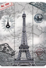 Nomfy Hoes Geschikt voor iPad 2022 Hoes Tri-fold Tablet Hoesje Case Met Uitsparing Geschikt voor Apple Pencil - Hoesje Geschikt voor iPad 10 Hoesje Hardcover Bookcase - Eiffeltoren