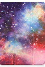 BASEY. Hoesje Geschikt voor iPad 2022 Hoes Case Tablet Hoesje Tri-fold Met Uitsparing Geschikt voor Apple Pencil Met Screenprotector - Hoes Geschikt voor iPad 10 Hoesje Hard Cover Bookcase Hoes - Galaxy
