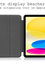 BASEY. Hoesje Geschikt voor iPad 2022 Hoes Case Tablet Hoesje Tri-fold Met Uitsparing Geschikt voor Apple Pencil Met Screenprotector - Hoes Geschikt voor iPad 10 Hoesje Hard Cover Bookcase Hoes - Rosé goud