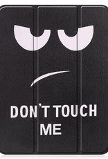 BASEY. Hoesje Geschikt voor iPad 2022 Hoes Case Tablet Hoesje Tri-fold Met Uitsparing Geschikt voor Apple Pencil Met Screenprotector - Hoes Geschikt voor iPad 10 Hoesje Hard Cover Bookcase Hoes - Don't Touch Me