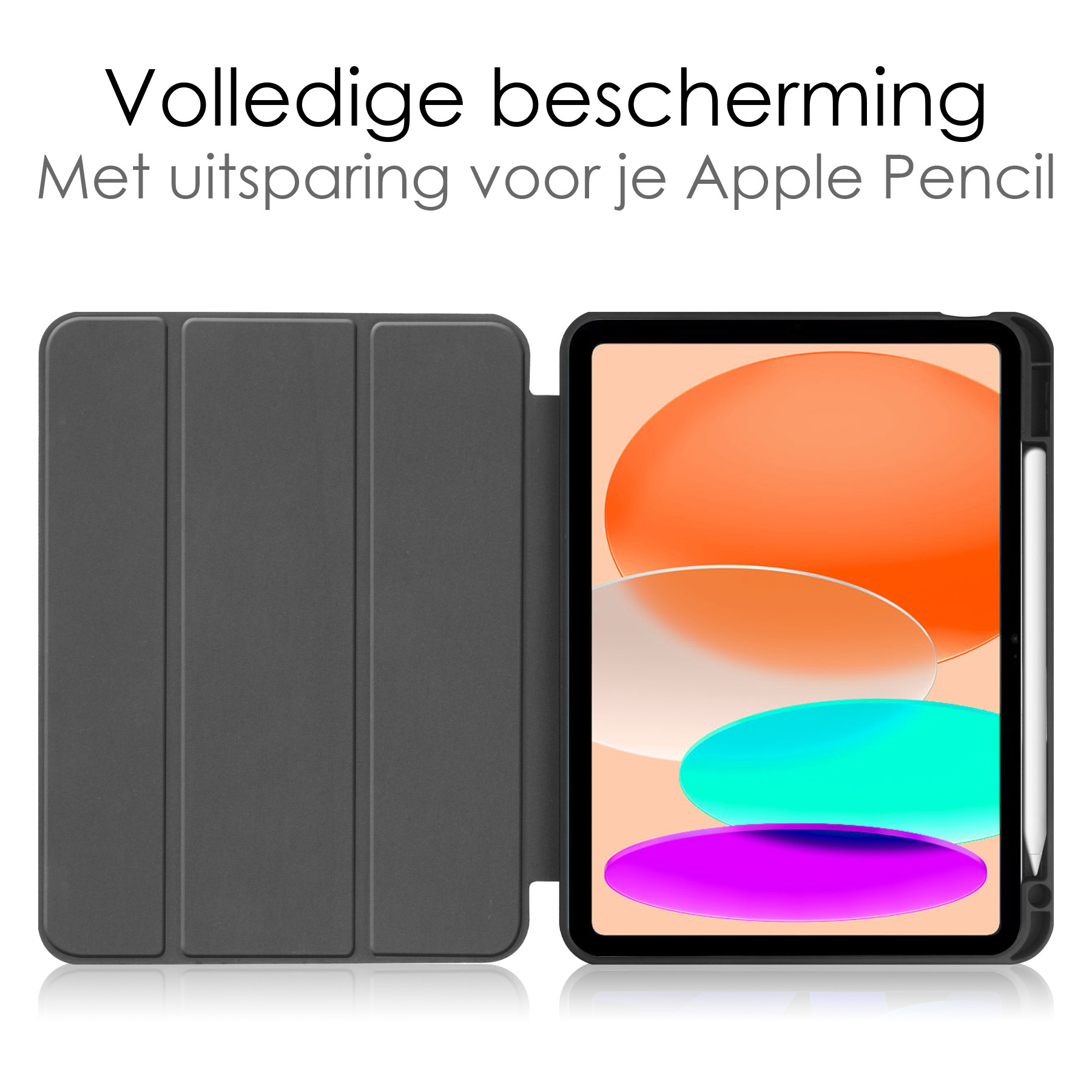 iPad 10 2022 Hoesje Hardcover Hoes Book Case Met Apple Pencil Uitsparing Met Screenprotector - Eiffeltoren