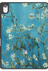 Nomfy Hoes Geschikt voor iPad 2022 Hoes Tri-fold Tablet Hoesje Case Met Uitsparing Geschikt voor Apple Pencil Met Screenprotector - Hoesje Geschikt voor iPad 10 Hoesje Hardcover Bookcase - Bloesem