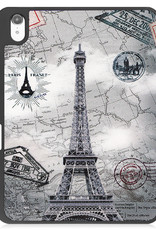 Nomfy Hoes Geschikt voor iPad 2022 Hoes Tri-fold Tablet Hoesje Case Met Uitsparing Geschikt voor Apple Pencil Met Screenprotector - Hoesje Geschikt voor iPad 10 Hoesje Hardcover Bookcase - Eiffeltoren