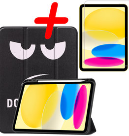 BASEY. BASEY. iPad 10 2022 Hoesje Met Uitsparing Apple Pencil Met Screenprotector - Don't Touch Me