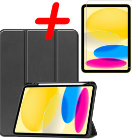 BASEY. BASEY. iPad 10 2022 Hoesje Met Uitsparing Apple Pencil Met Screenprotector -  Zwart