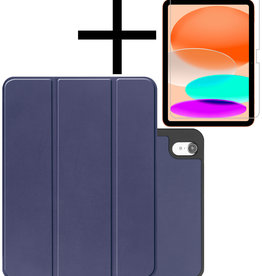 NoXx NoXx iPad 10 2022 Hoesje Met Uitsparing Apple Pencil Met Screenprotector - Donkerblauw