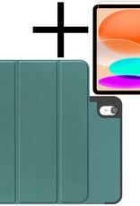 NoXx Hoesje Geschikt voor iPad 2022 Hoesje Case Hard Cover Hoes Book Case Met Uitsparing Geschikt voor Apple Pencil Met Screenprotector - Donkergroen