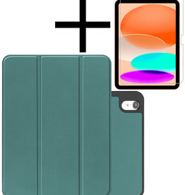 NoXx NoXx iPad 10 2022 Hoesje Met Uitsparing Apple Pencil Met Screenprotector - Donkergroen
