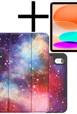 NoXx Hoesje Geschikt voor iPad 2022 Hoesje Case Hard Cover Hoes Book Case Met Uitsparing Geschikt voor Apple Pencil Met Screenprotector - Galaxy