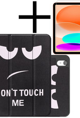 NoXx Hoesje Geschikt voor iPad 2022 Hoesje Case Hard Cover Hoes Book Case Met Uitsparing Geschikt voor Apple Pencil Met Screenprotector - Don't Touch Me