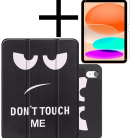 NoXx NoXx iPad 10 2022 Hoesje Met Uitsparing Apple Pencil Met Screenprotector - Don't Touch Me
