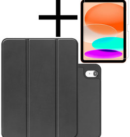 NoXx NoXx iPad 10 2022 Hoesje Met Uitsparing Apple Pencil Met Screenprotector -  Zwart