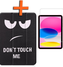 Nomfy iPad 10 2022 Hoesje Met Uitsparing Apple Pencil Met Screenprotector - Don't Touch Me