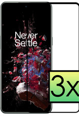 NoXx Screenprotector Geschikt voor OnePlus 10T Screenprotector Tempered Glass Gehard Glas Full Cover - 3x