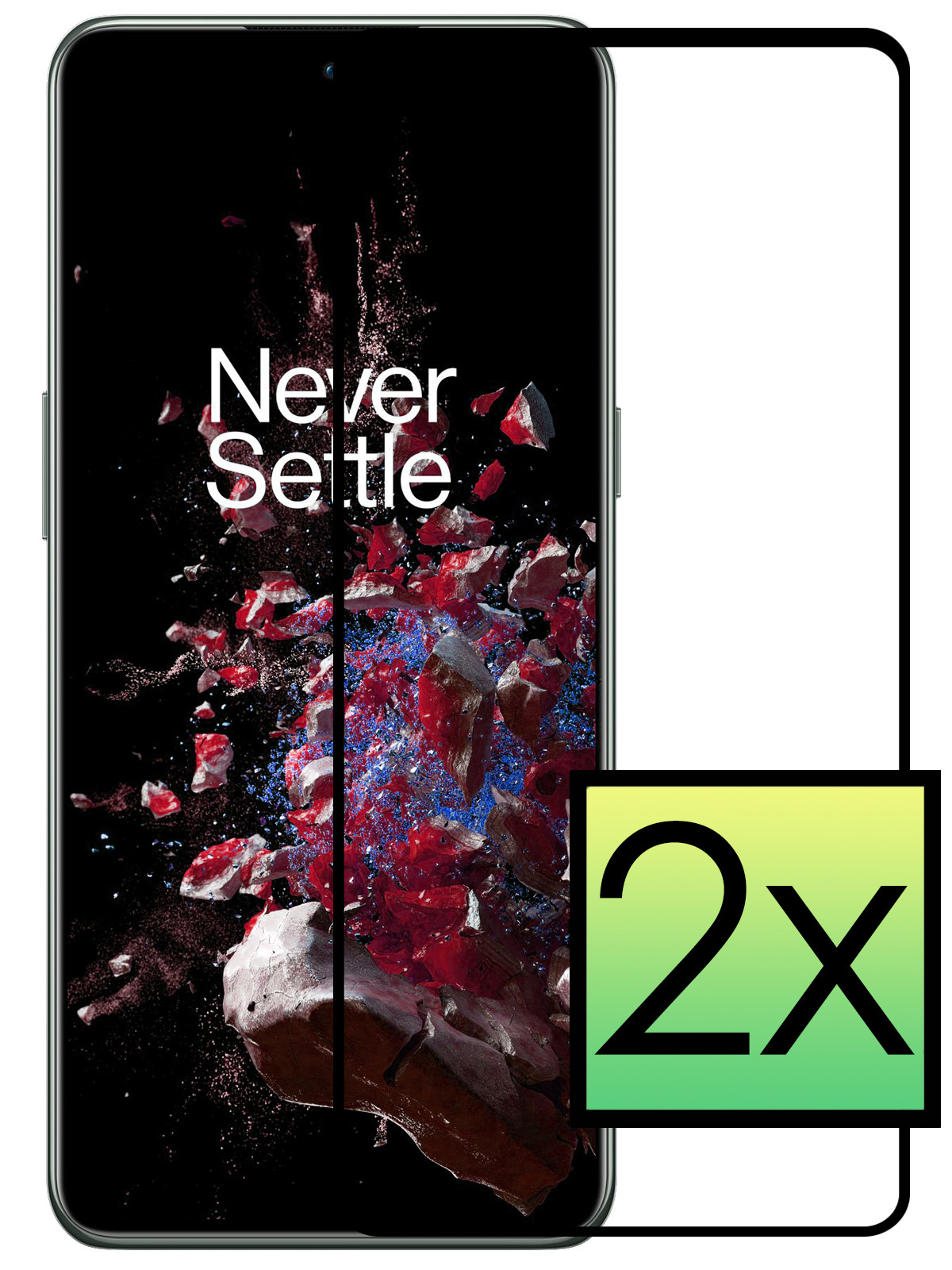 NoXx Screenprotector Geschikt voor OnePlus 10T Screenprotector Tempered Glass Gehard Glas Full Cover - 2x