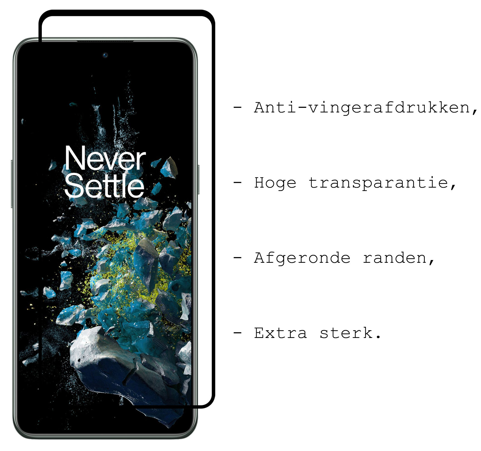 BASEY. Screenprotector Geschikt voor OnePlus 10T Screenprotector Beschermglas Full Cover - Screenprotector Geschikt voor OnePlus 10T Screen Protector Full Cover