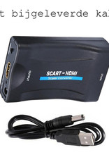 BASEY. Scart Naar HDMI Converter Adapter Kabel HD Scart Naar HDMI Omvormer 1080p - Zwart