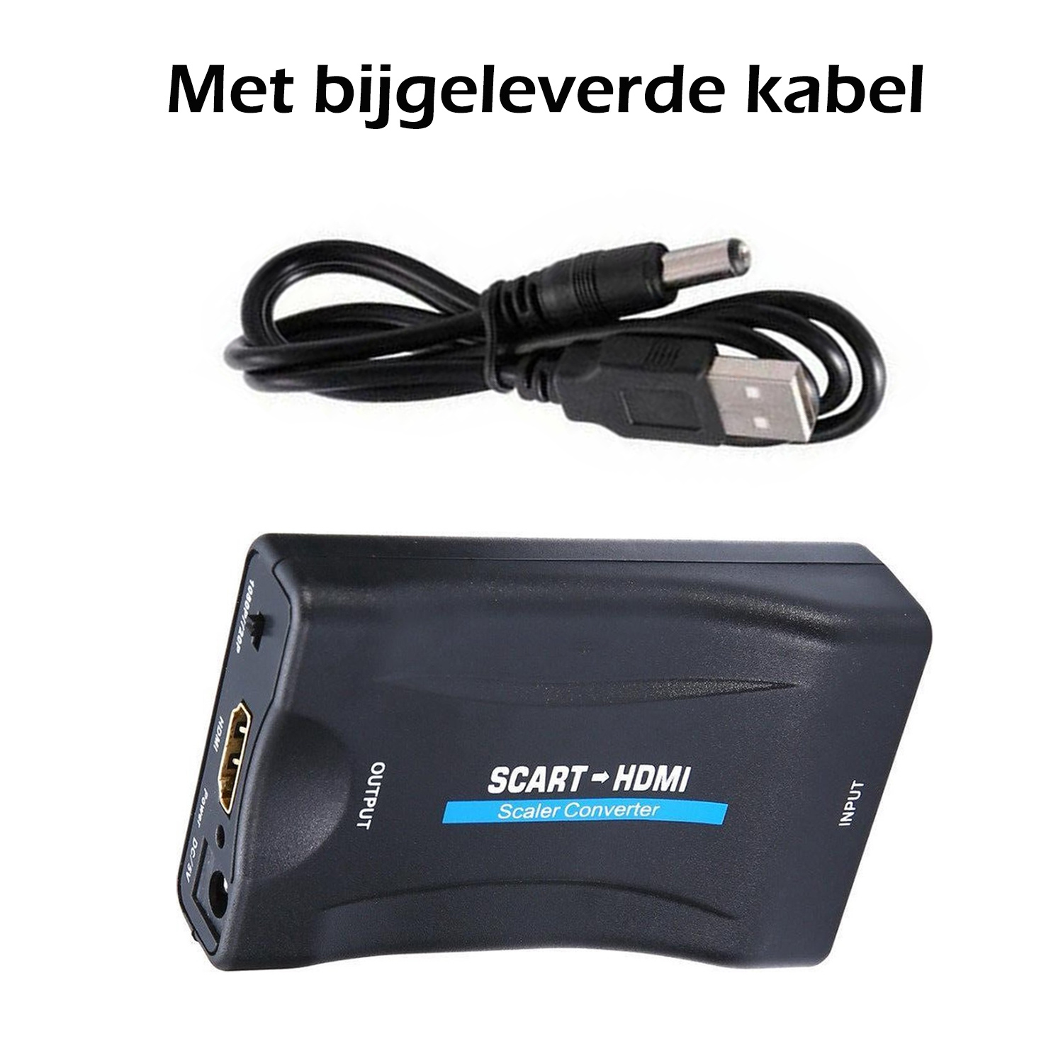 Nomfy Scart Naar HDMI Converter Kabel Adapter Omvormer 1080p - Scart naar HDMI kabel - Zwart